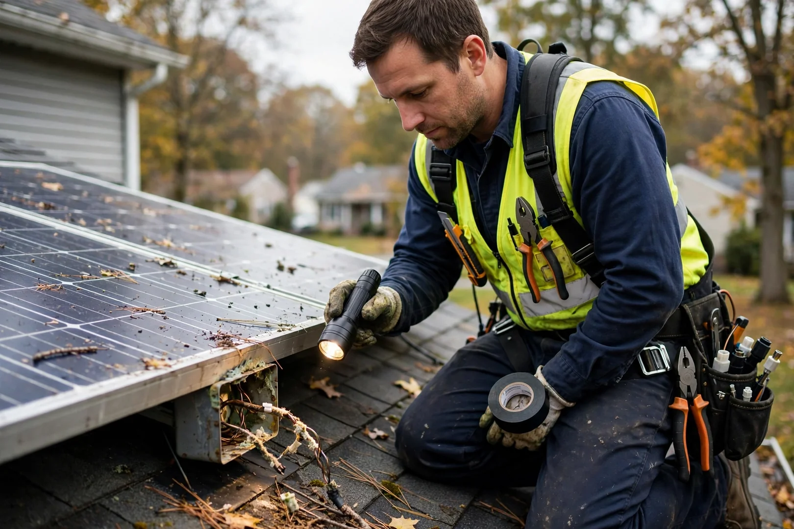 Homeowner reviewing a written solar battery estimate at a kitchen table