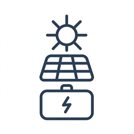 Hybrid solar and battery system icon