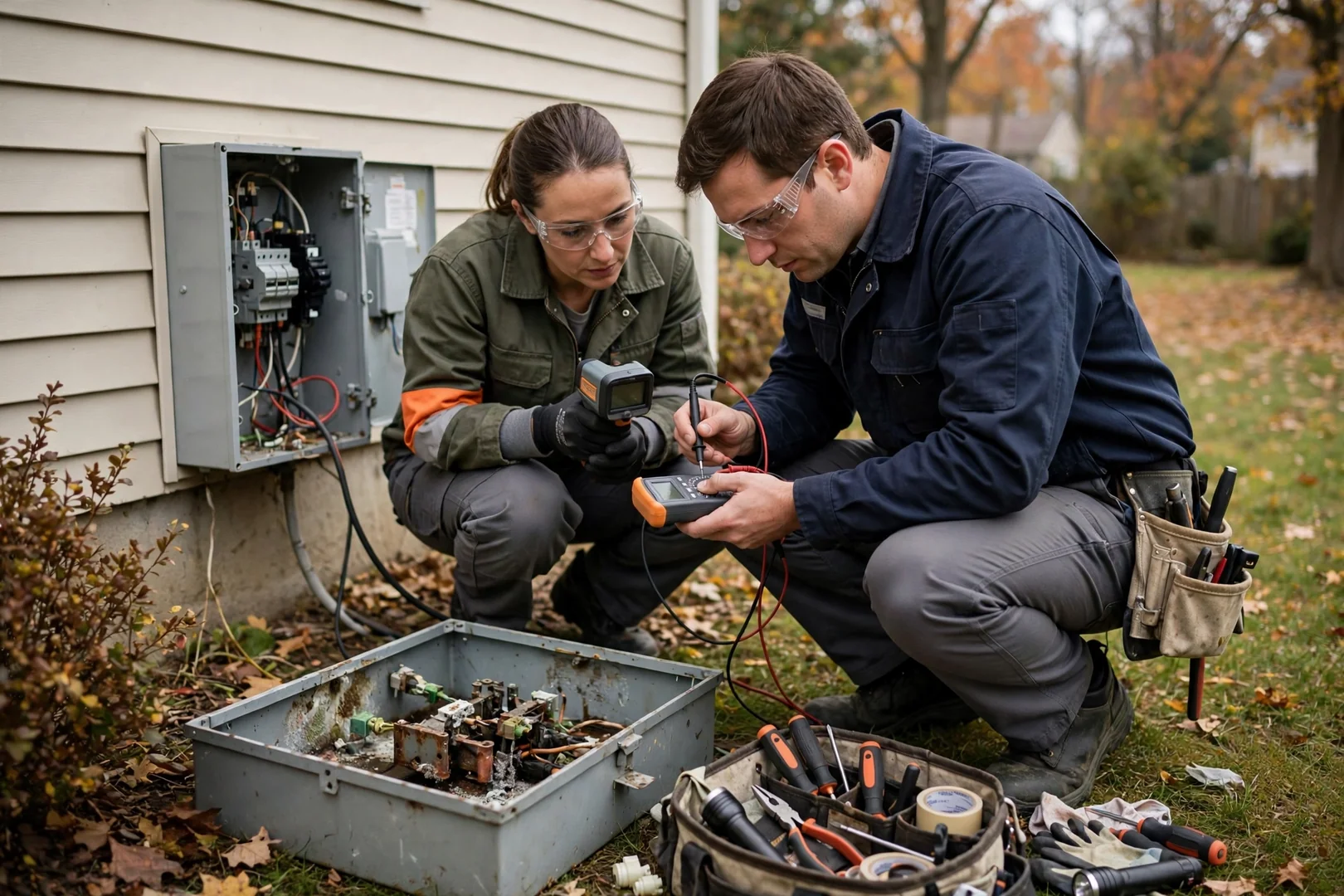 Written repair estimate reviewed with a homeowner beside the inverter